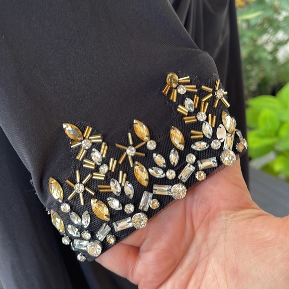 Mac Duggal - One Sleeve Beaded Cuff Side Twist Gown - Black 14 - Picture 7 of 16